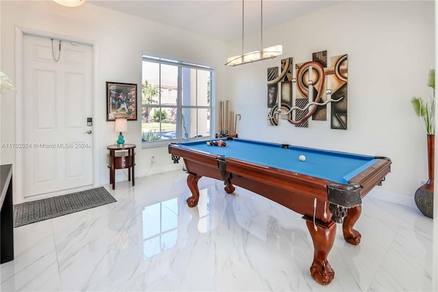 recreation room featuring pool table