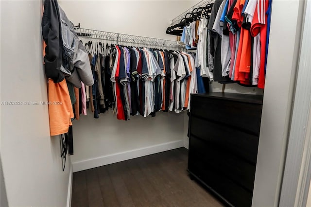 walk in closet featuring hardwood / wood-style floors