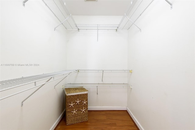 spacious closet with hardwood / wood-style floors