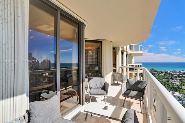 balcony with a water view