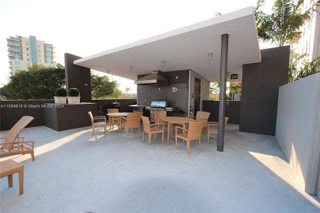 view of patio / terrace featuring a grill