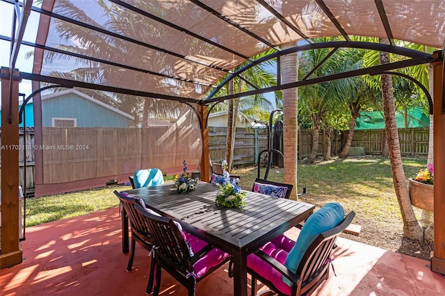 view of patio / terrace featuring a pergola