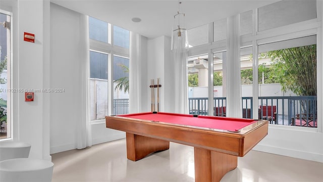 game room with billiards