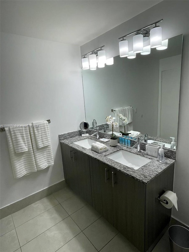 bathroom featuring tile patterned flooring and vanity