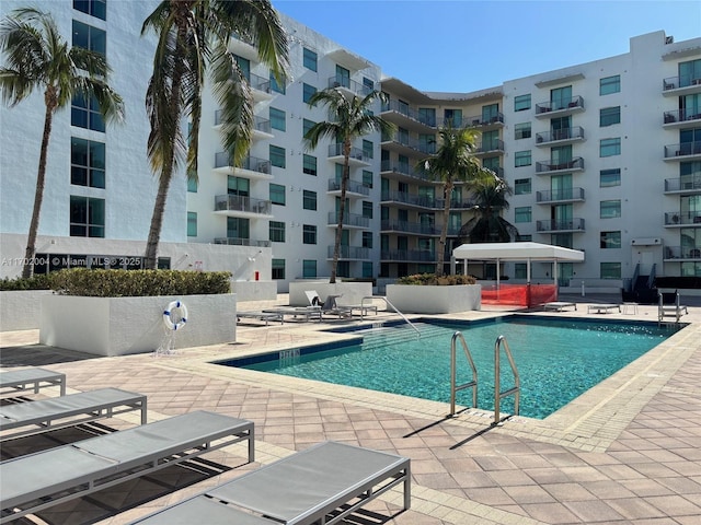 view of pool with a patio