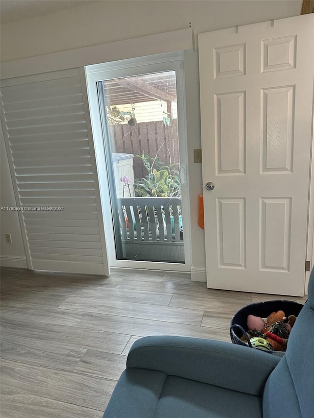 living room featuring light hardwood / wood-style flooring