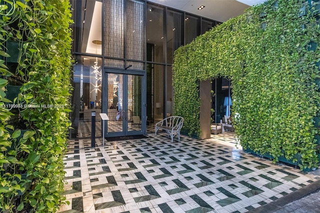 exterior space featuring french doors and a patio area