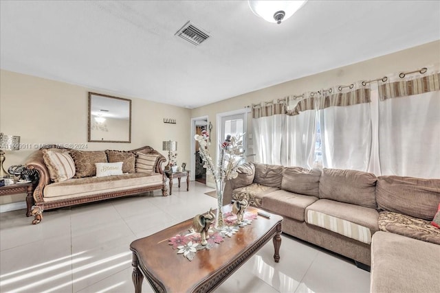 view of tiled living room