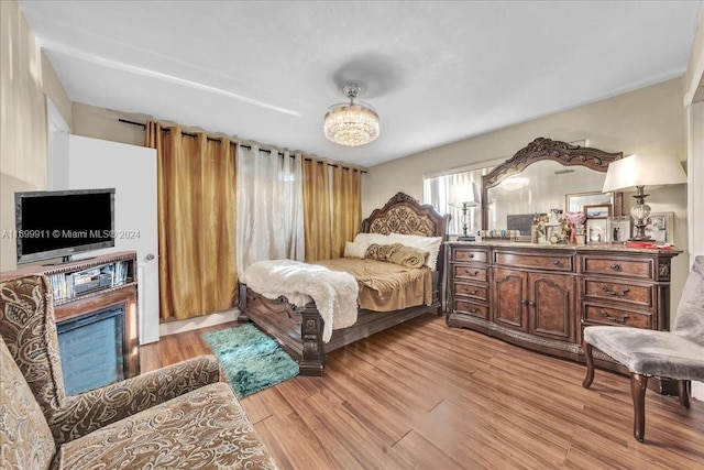 bedroom featuring light hardwood / wood-style flooring