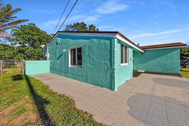 exterior space with a patio