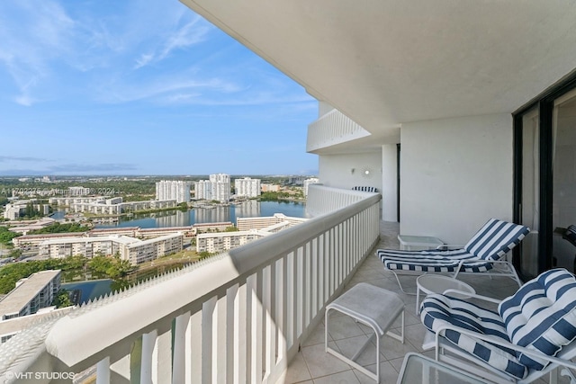 balcony with a water view