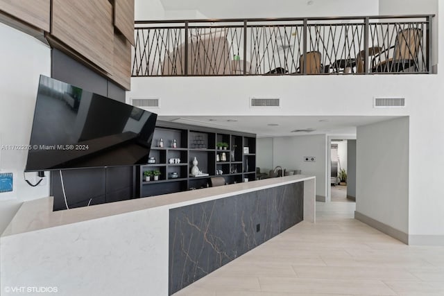 kitchen with light hardwood / wood-style floors