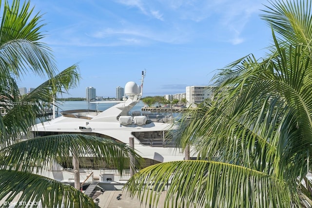 view of home's community with a water view