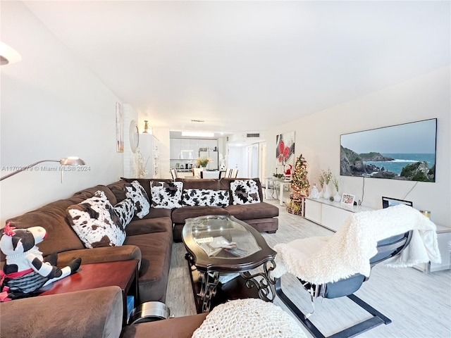 living room featuring light hardwood / wood-style floors