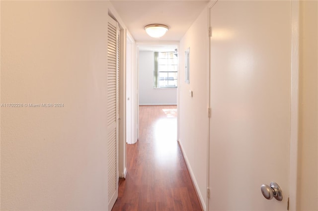 hall featuring dark hardwood / wood-style flooring