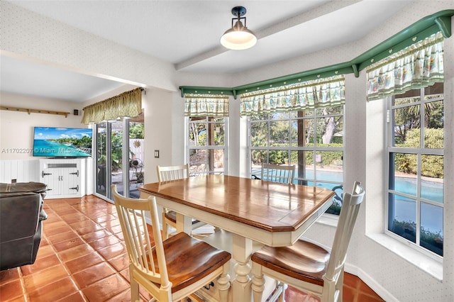 view of tiled dining space