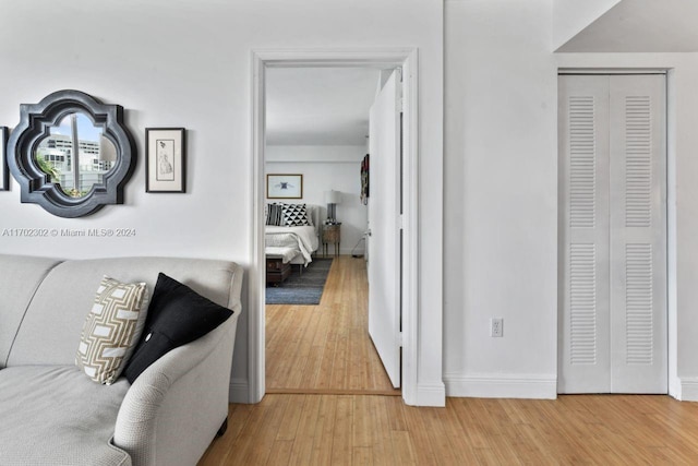 hall featuring hardwood / wood-style flooring