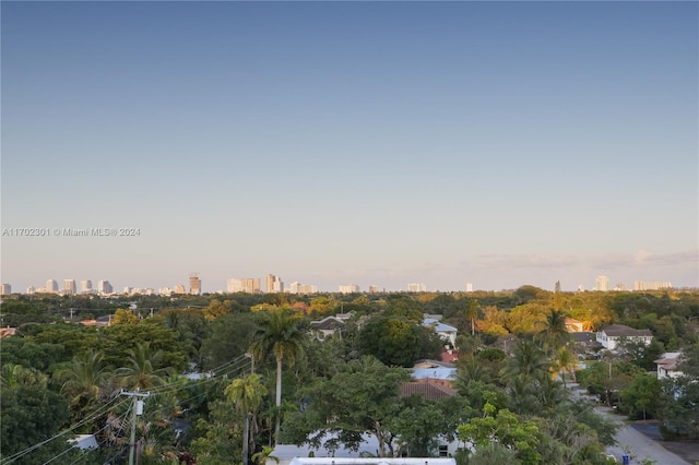 view of aerial view at dusk