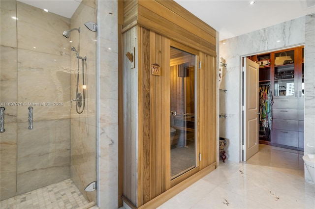 bathroom with an enclosed shower