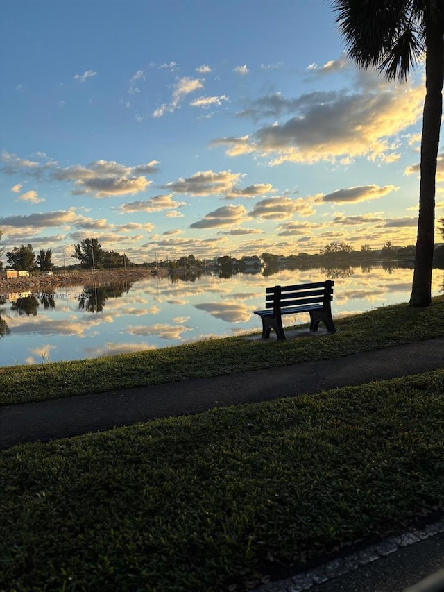 view of community featuring a water view