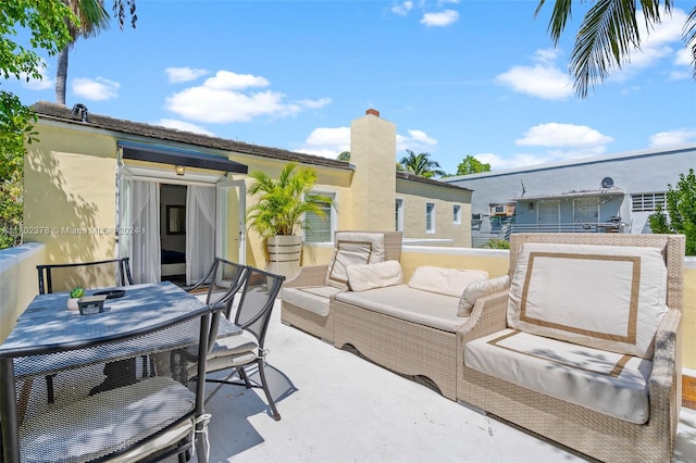 view of patio / terrace featuring an outdoor living space