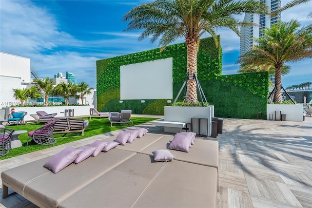 view of patio featuring an outdoor living space