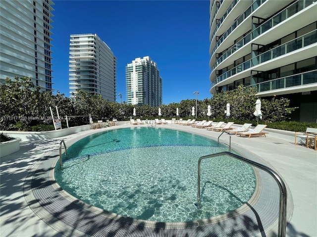 view of pool with a patio