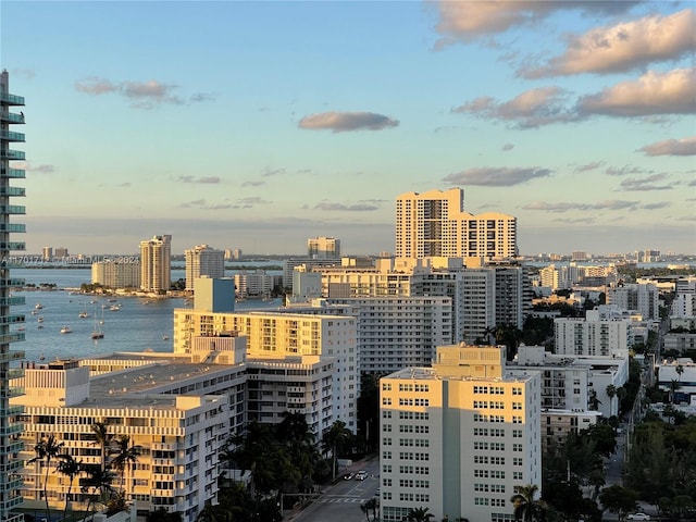 city view with a water view