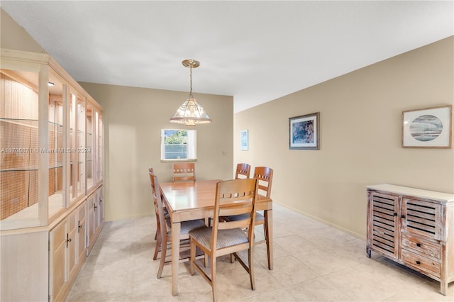 view of tiled dining room