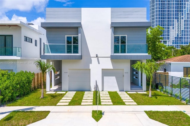 contemporary house with a garage