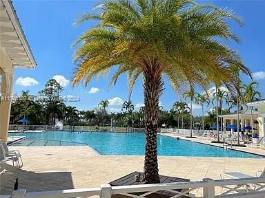 view of pool featuring a patio