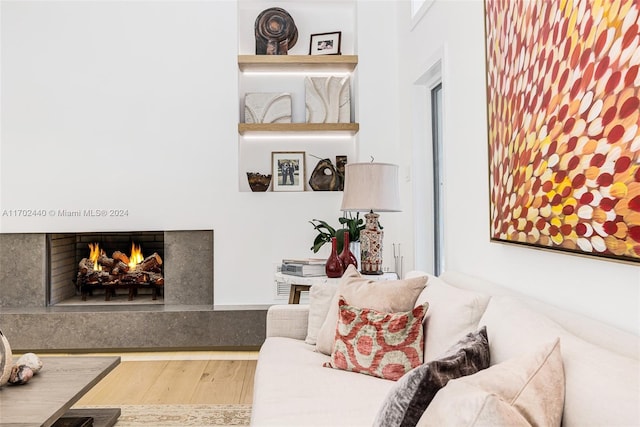 living room featuring hardwood / wood-style flooring