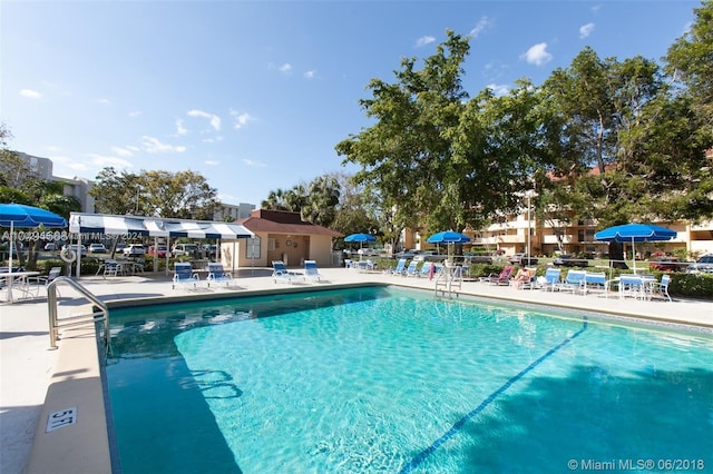 view of pool with a patio area