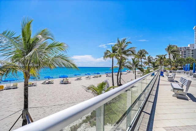 property view of water with a view of the beach