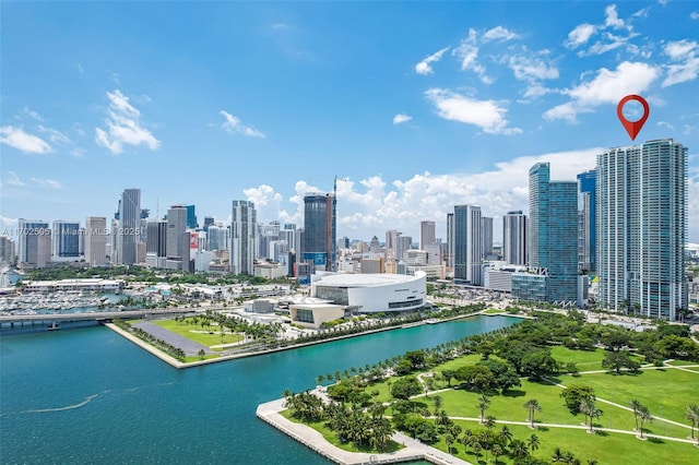 900 Biscayne Blvd Unit 5208, Miami, FL 33132 - aerial view of skyline and a nearby body of water