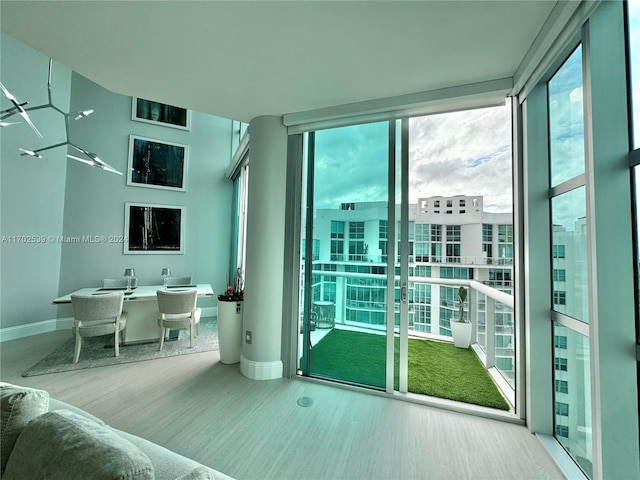 interior space with hardwood / wood-style flooring and plenty of natural light