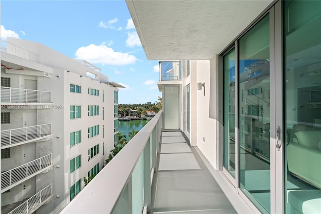 balcony with a water view