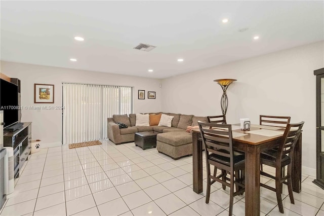 view of tiled dining room