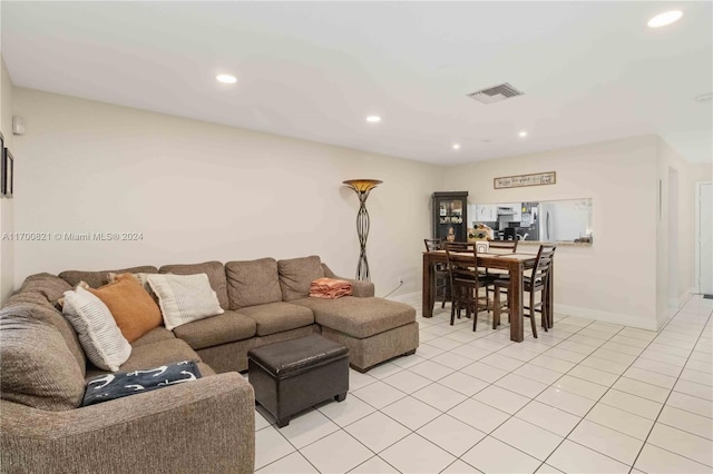 view of tiled living room