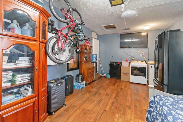 interior space with washing machine and dryer