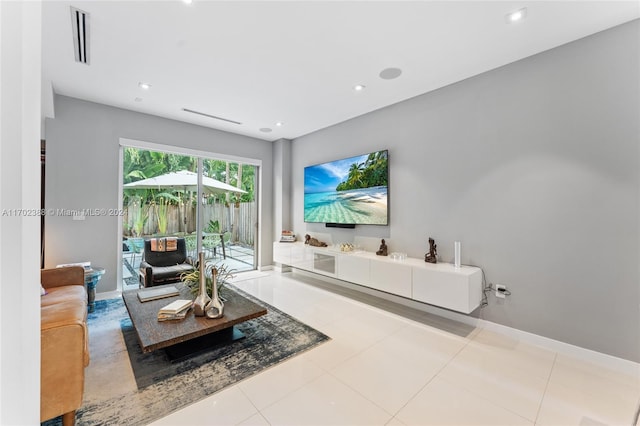 view of tiled living room