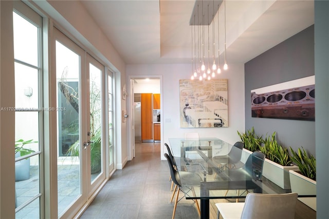 dining room featuring french doors