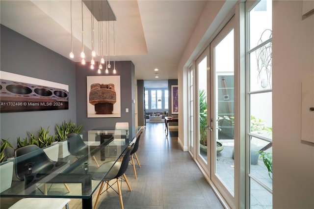 dining space with french doors