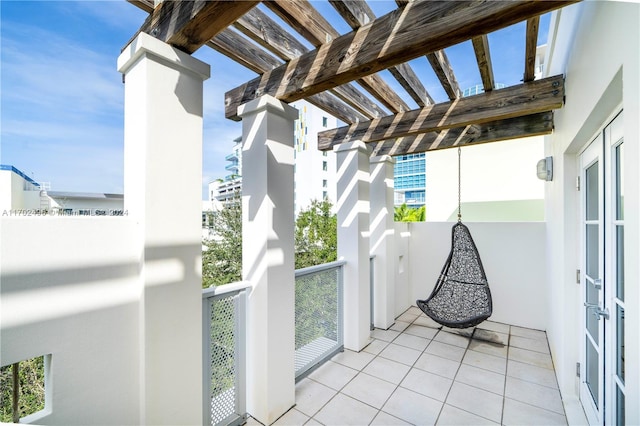 balcony with a pergola