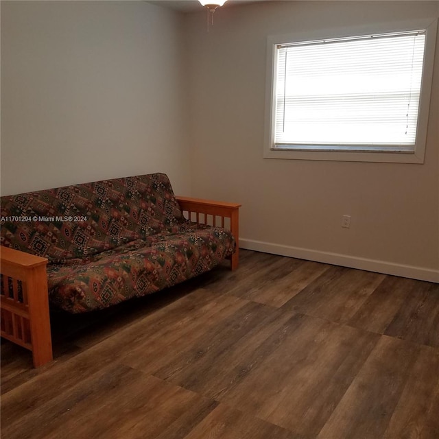 living area featuring dark hardwood / wood-style flooring and plenty of natural light