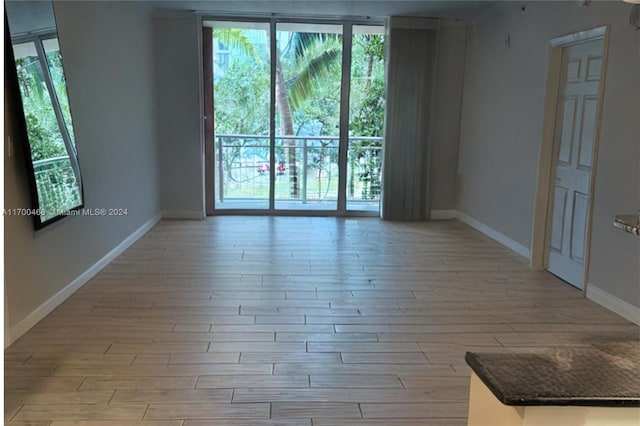 unfurnished room with light hardwood / wood-style floors