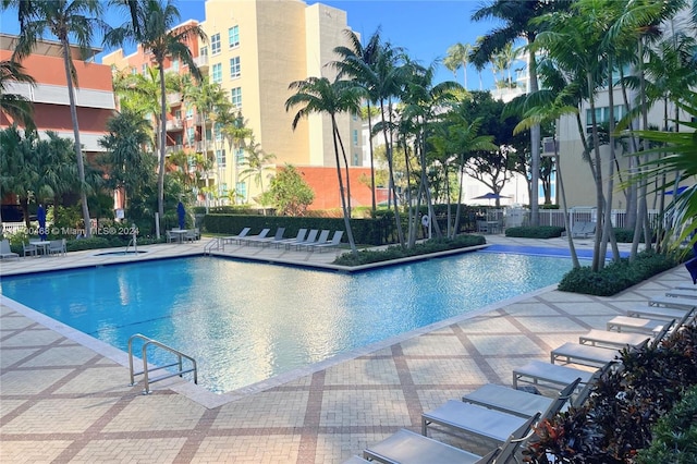 view of pool with a patio