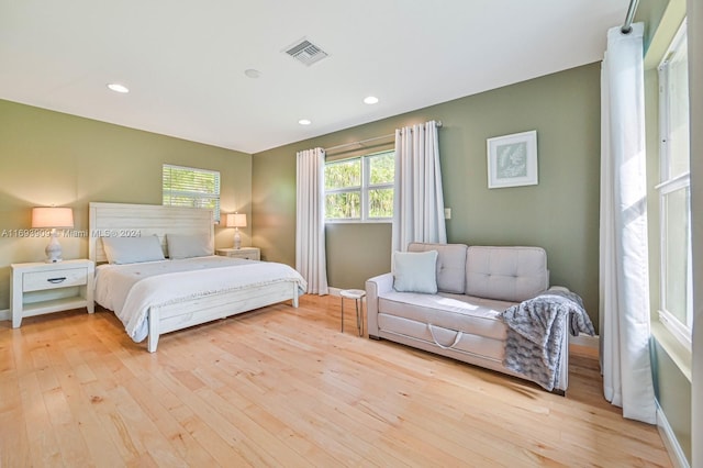 bedroom featuring light hardwood / wood-style flooring