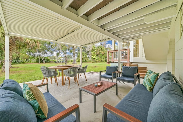 view of patio with an outdoor living space