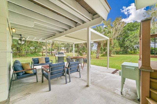 view of patio / terrace with area for grilling and an outdoor hangout area